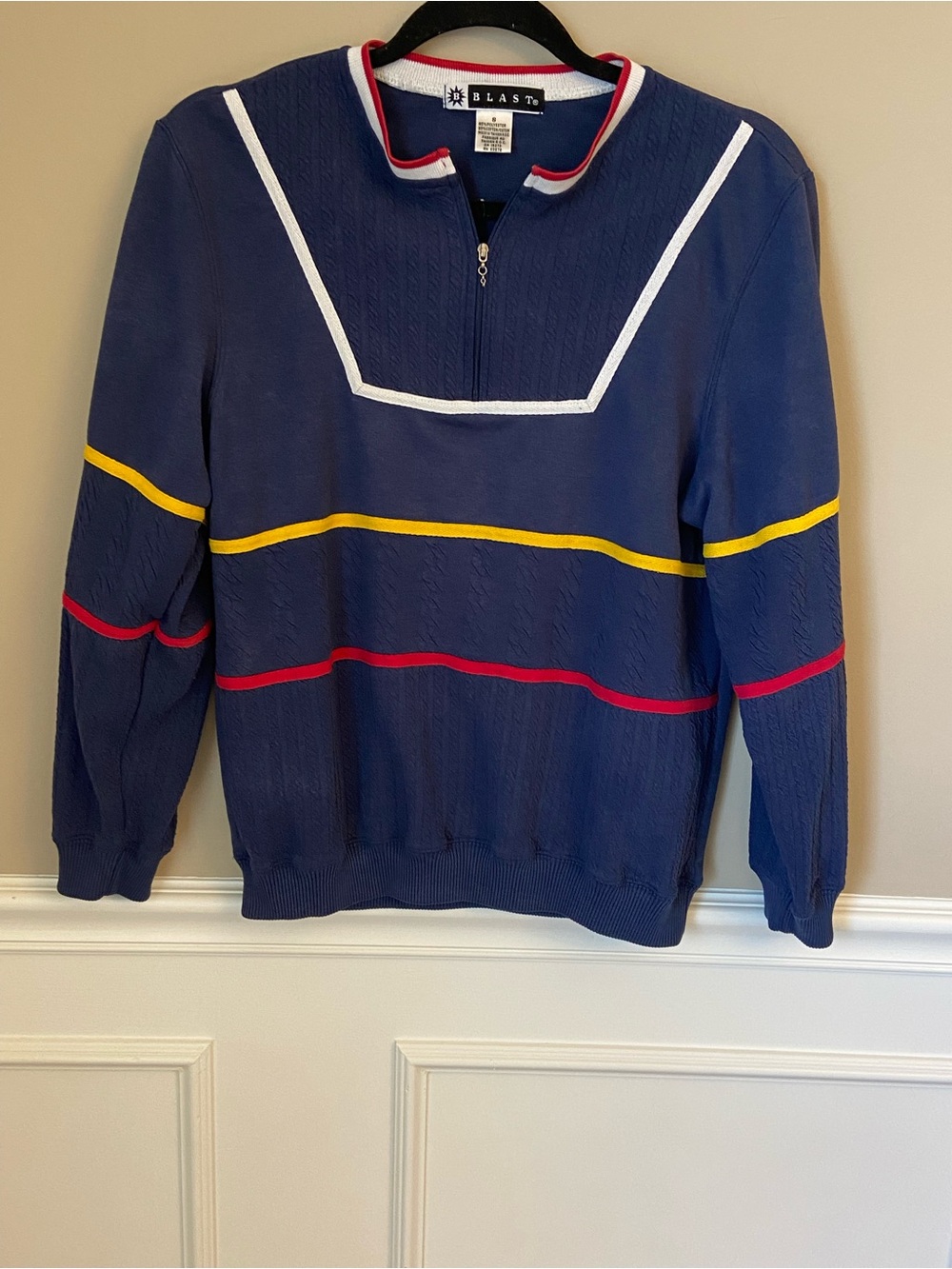 Blast‎ Men’s True Vintage Navy Quarter Zip Pullover Small 80’s 90’s Retro